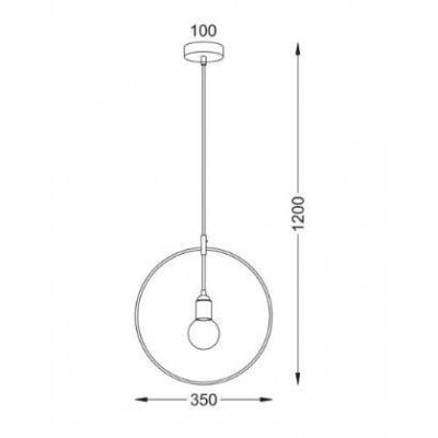 Κρεμαστό Μεταλλικό Φωτιστικό Χάλκινο Κύκλος Φ35cm
