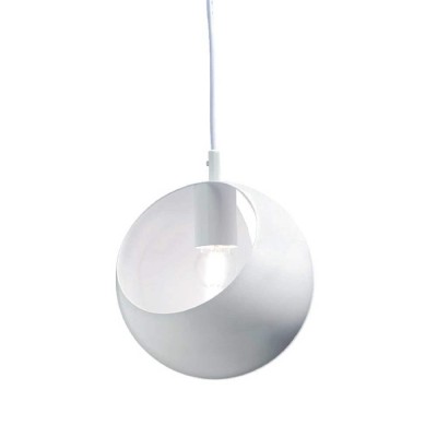 Κρεμαστό Φωτιστικό Μεταλλικό Μπάλα Ημισφαίριο 20cm Λευκό