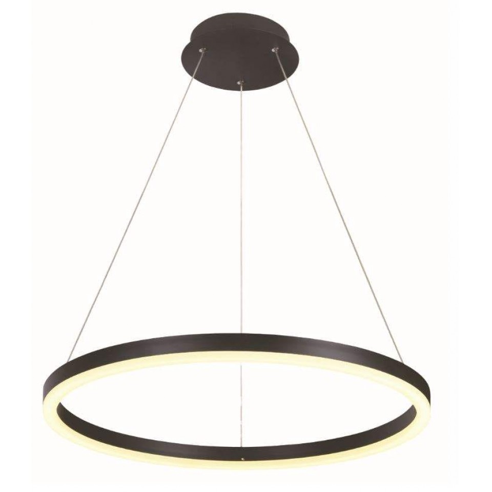 Φωτιστικό LED Κρεμαστό Μεταλλικό Μαύρο Κύκλος 60cm Oring 30W Θερμό Φως