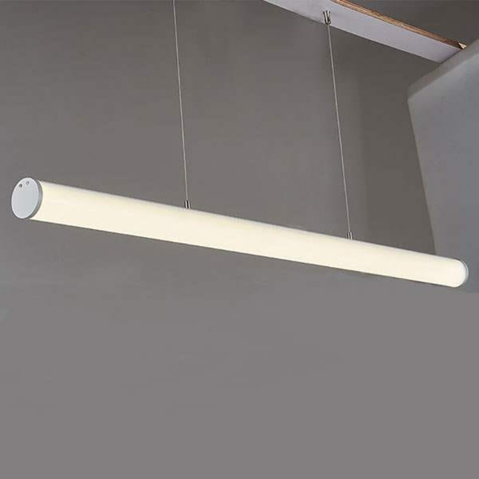 Κρεμαστό Γραμμικό LED Φωτιστικό Palermo 36W Σωλήνας 120cm Οπάλ-Ασημί