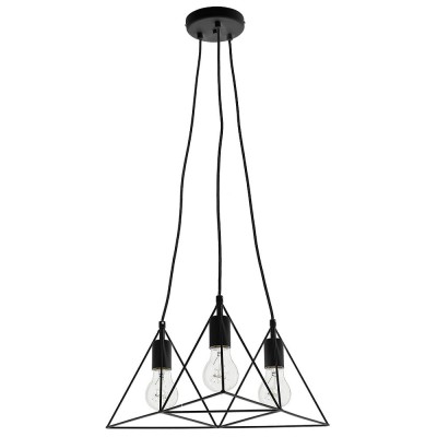 Modern Pendant Metal Lamp Trekant Black (3xE27)