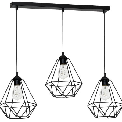 Single b Industrial Pendant Lamp-Cage Black (4xE14)