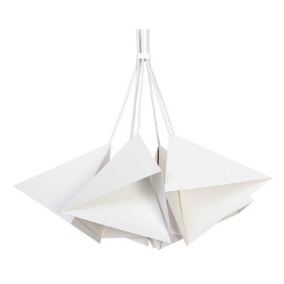 Metal Pendant Industrial Lamp Set (5xE27) White