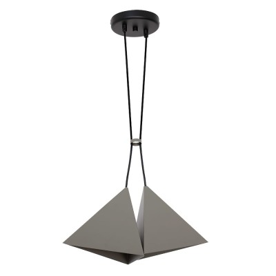 Metal Pendant Industrial Lamp Set (2xE27) Grey