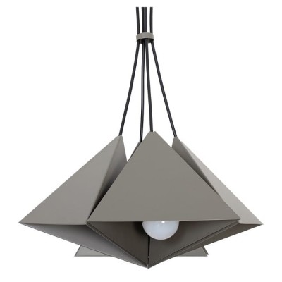 Metal Pendant Industrial Lamp Set (4xE27) Gray