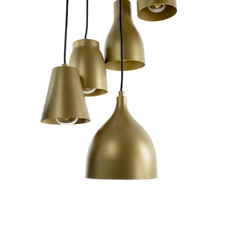 Vintage pendant lamp Club 9XE27 gold matte