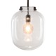 Pendant Lamp Baco Transparent Glass Globe G300mm 1xE27 with Chrome Accessories