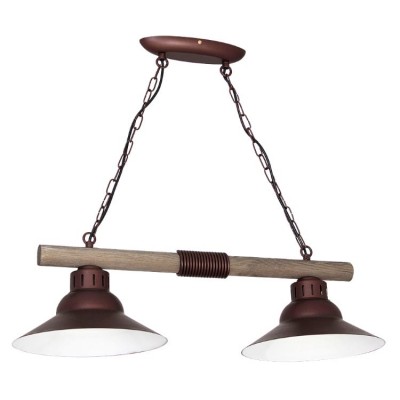 Pendant Vintage Lamp Jose with wood and chain (2xE27)