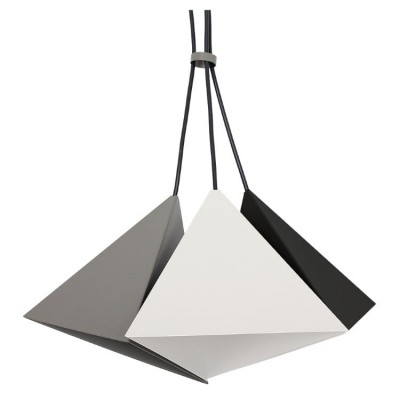 Metal Pendant Industrial Lamp Set Trichrome white/gray/black (3xE27)