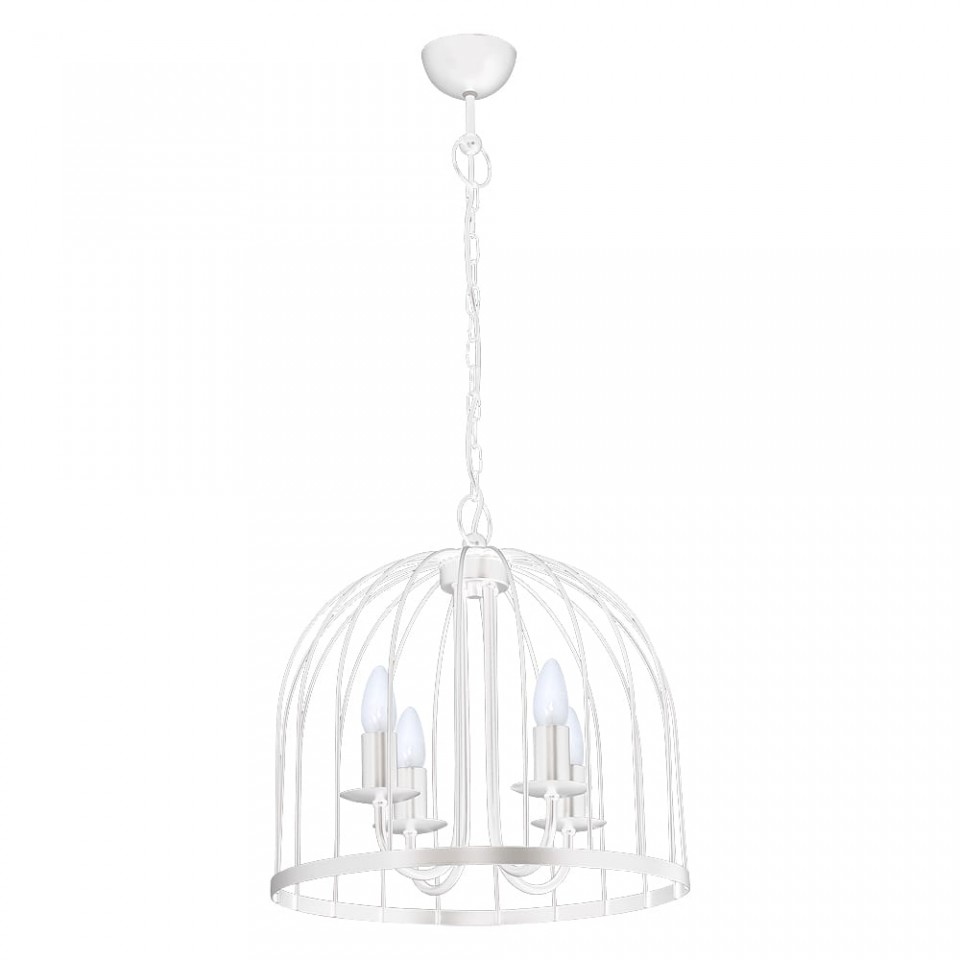 Single b Industrial Pendant Lamp-Cage White (4xE14)