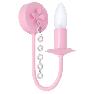 Kids Wall Light LAURA metal Pink with Crystal