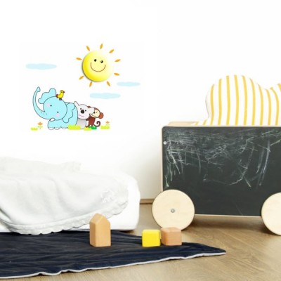 Kids Wall Lamp LED Battery SUNNY with sun and animals