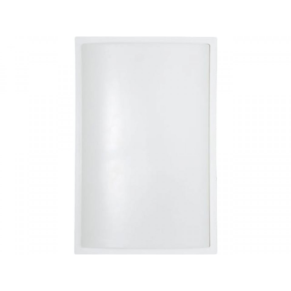 Φωτιστικό Μπάνιου Ορθογώνια Πλαφονιέρα IP65 Garda Λευκό / Ασημί