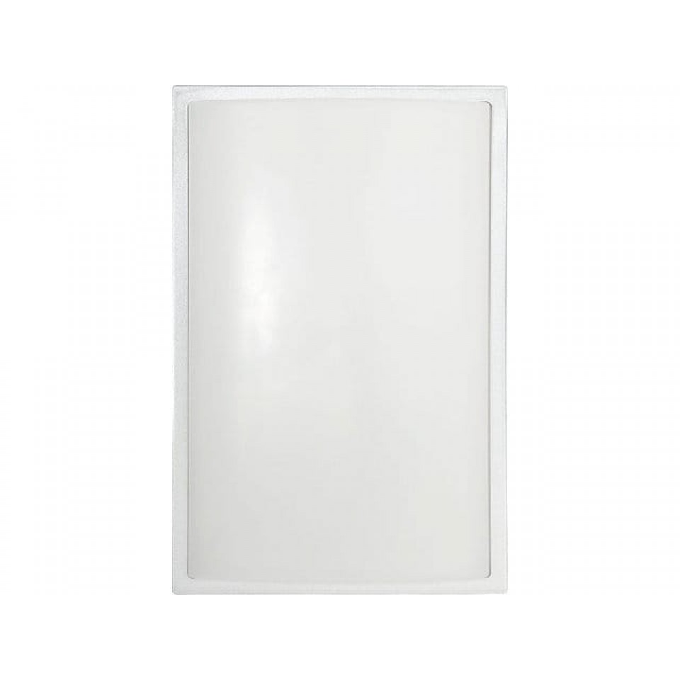 Φωτιστικό Μπάνιου Ορθογώνια Πλαφονιέρα IP65 Garda Λευκό / Ασημί