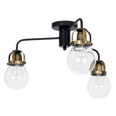 Metal Vintage Ceiling Lamp Paris Brass with glass protection (3x27)