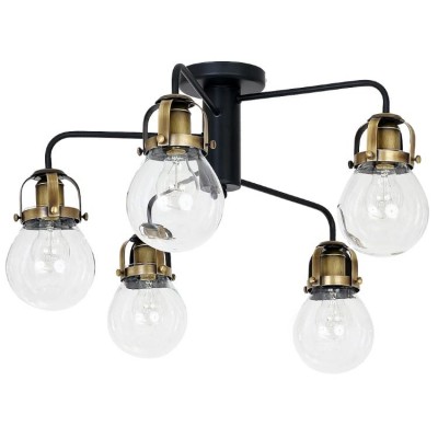 Metal Vintage Ceiling Lamp Paris Brass with glass protection (5x27)