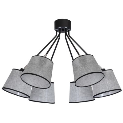 Ceiling Lamp Asta Grey Fabric Lampshades (6xE27)