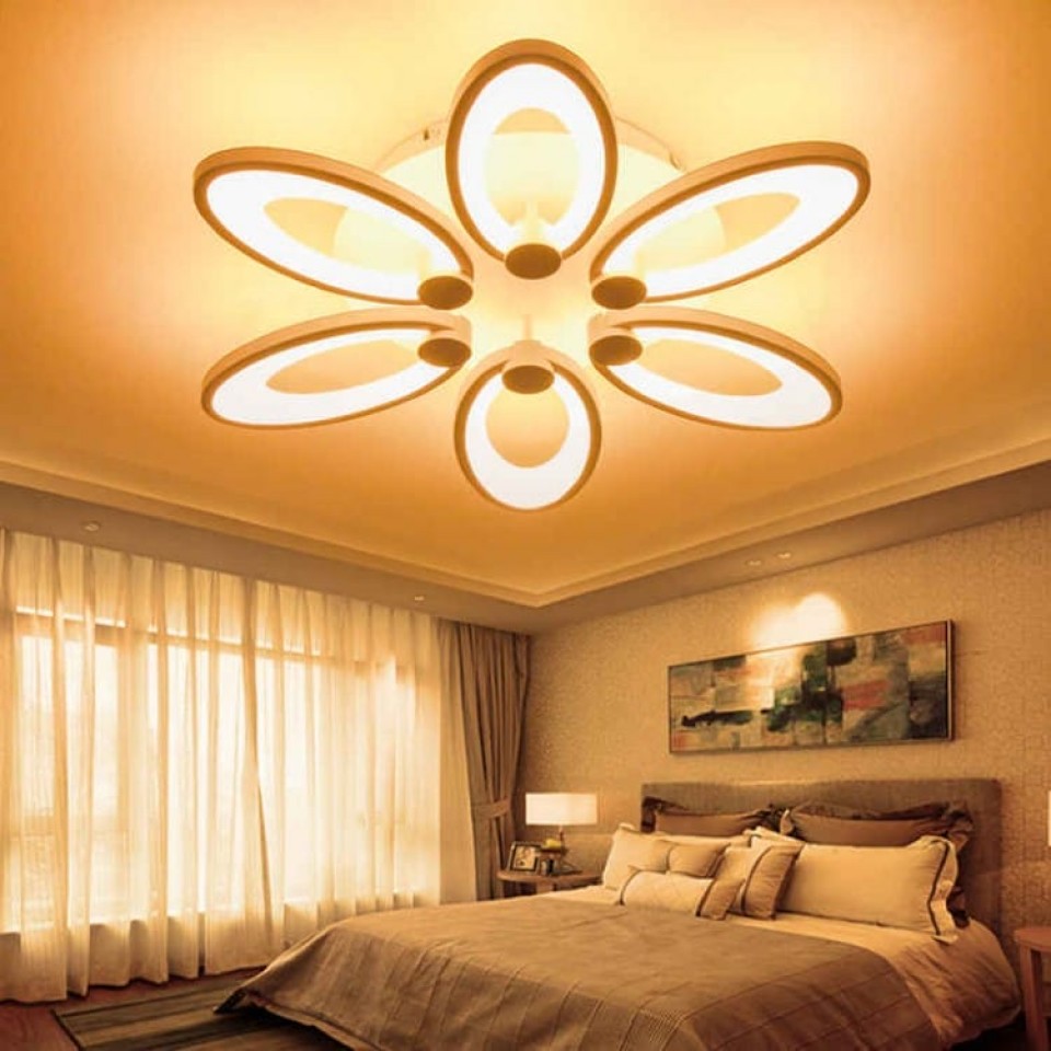 LED Φωτιστικό Οροφής Pamplona 72W Λευκό Λουλούδι Φ65cm