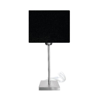 Wall Lamp for Hotel with Nickel Base and Fabric Lampshade Black / White / Ivory