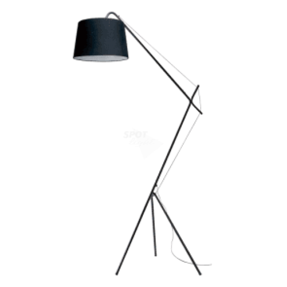 Alvin Floor Lamp Black with Lampshade