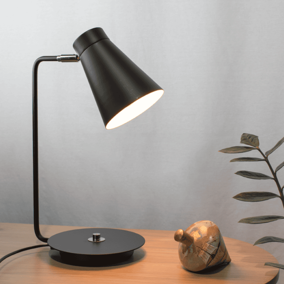 Modern Table Lamp Black Bevan