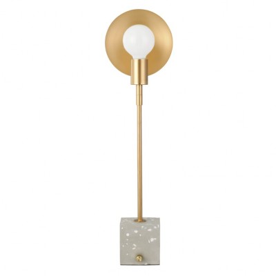Table Lamp Gold MAT Metal Finish 65cm and Square Cement Base