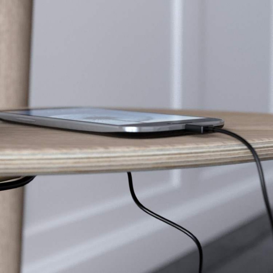 My Spot Side Table Dark Oak with USB by UMAGE