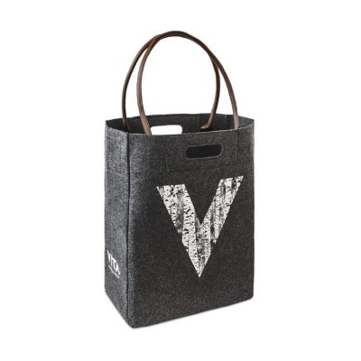 Vita Fabric Women's Bag Grey with Brown Straps 30x41cm