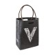 Vita Fabric Womens Bag Grey with Brown Straps 30x41cm