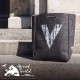 Vita Fabric Womens Bag Grey with Brown Straps 30x41cm