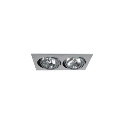 Double Recessed Ceiling Spot Light AR111 Square Movable Combi Silver / White / Black