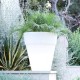 Illuminated Rounded Flowerpot G42cm White