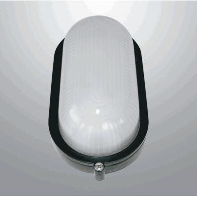 Oval Wall Lamp of aluminum with glass TO 1401 IP54 Black / White / Silver