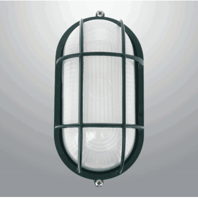 Oval Wall Lamp of aluminum with grid and glass TO 1402 IP54 Black / White / Silver