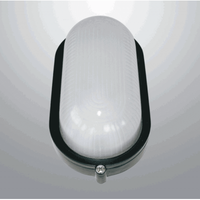 Oval Ceiling / Wall Lamp of aluminum with glass TO 1201 IP54 Black / White