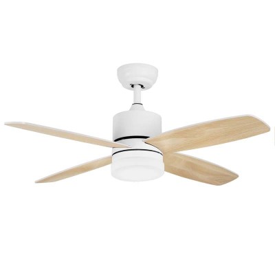 Ceiling Fan with Light Wood White LED 18W