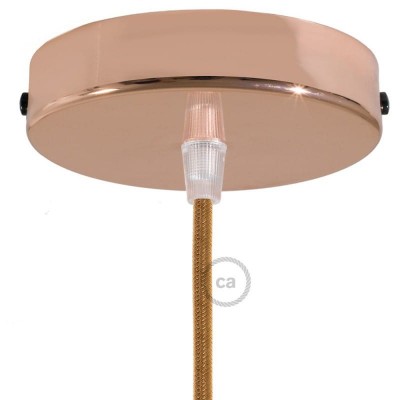 Copper Flat metal Rosette with screws and Transparent Cable bracket