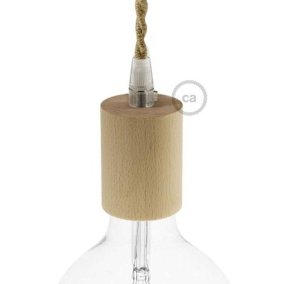 Wooden Lampholder E27 for fabric cable