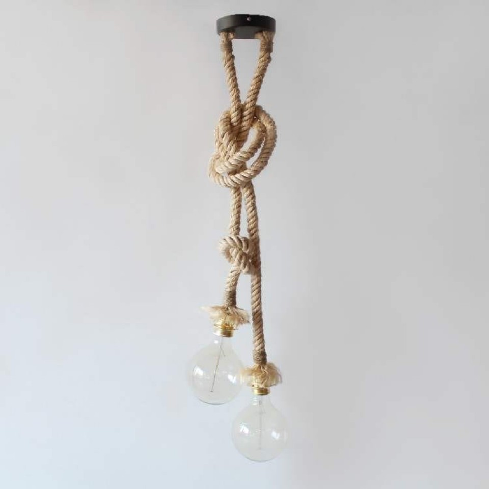 Handmade Pendant Lamp with Nautical Rope ø22mm
