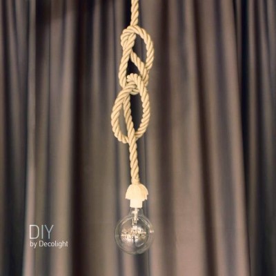 Handmade Pendant Lamp with Nautical Rope