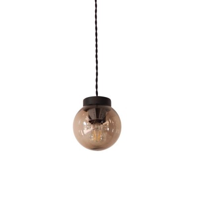 Modern Pendant Lamp with Smoked Plastic Globe