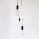 Minimal Modern Metal Pendant Lamp Black Rope 3xE27