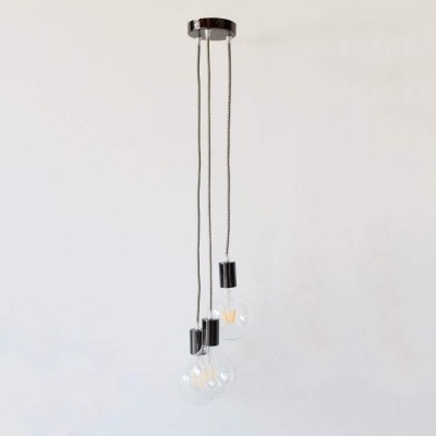 Minimal Modern Metal Pendant Lamp Black Pearl 3xE27