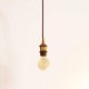 DIY hanging lamp 2m with brown cable and rustic lampholder