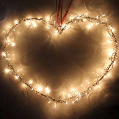 Valentine's Day Lighting Heart with 100 Warm white String lights