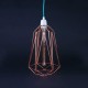 Diamond #5 Copper cage with Blue fabric cable