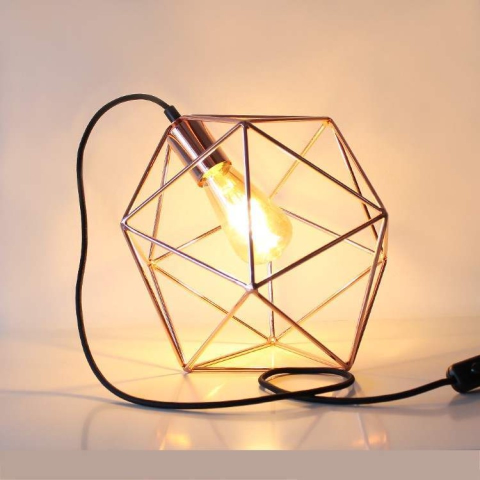 Polyhedron Handmade Pendant Light Copper Diamond | Decolight.gr