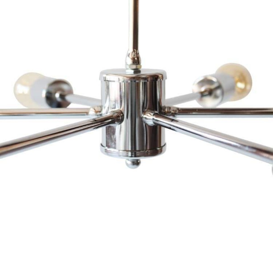 Sputnik Multi-Pendant Lamp Chrome with 6 bulbs