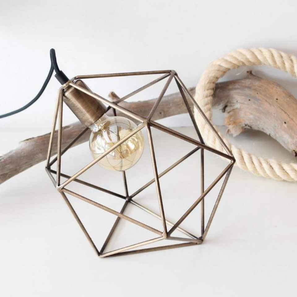 Polyhedron Handmade Pendant Light Bronze