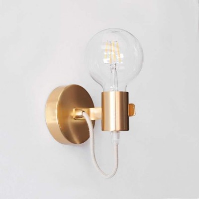 Minimal Modern Metal Wall Lamp Gold Matte